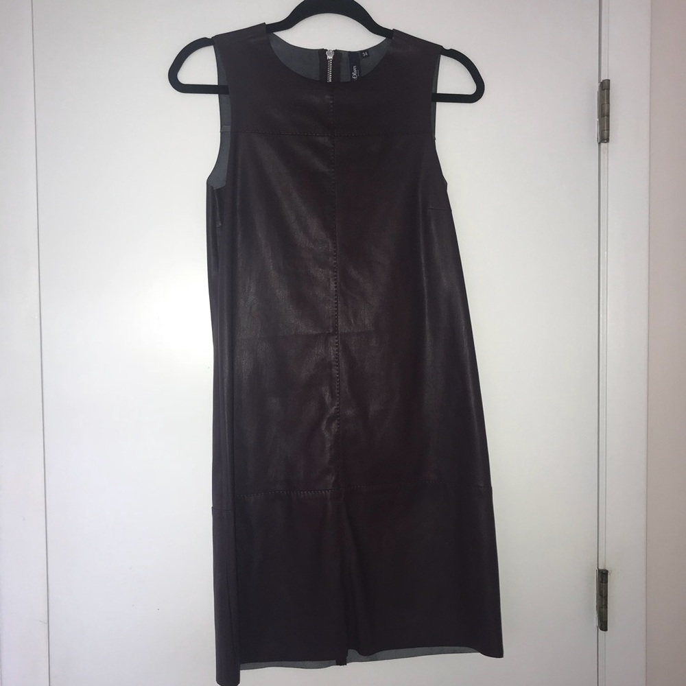 Plum Faux Leather Dress